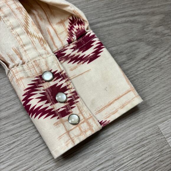 Vintage Wrangler Aztec Southwest Pearl Snap Button Up Shirt Men's XL - Picture 8 of 8